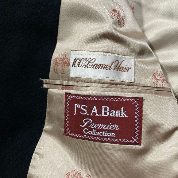 JOS. A. Bank • Black Camel Hair Suit Coat (Men's Sz 44PS) EUC Jacket - Picture 3 of 7